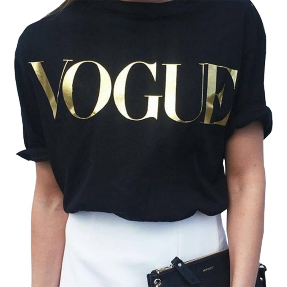 T shirt women tshirt 2020 new vintage vogue letter